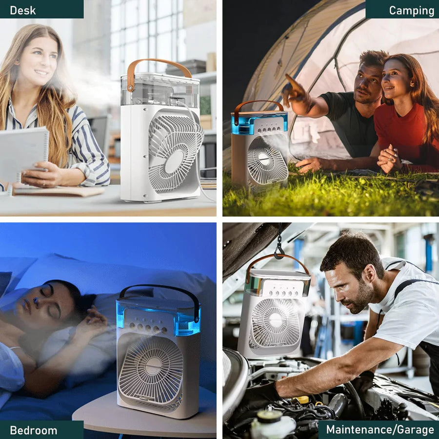 Portable Air Conditioner Mist Fan 3-in-1 Mini AC Cooler with Ice Tray