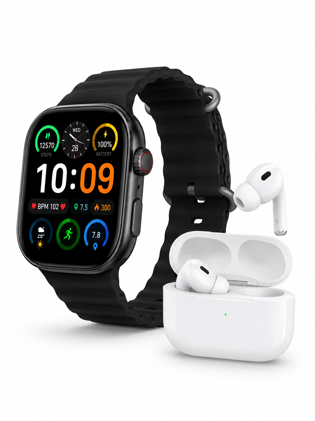 9-in-1 Premium Tech Combo – Series 10 Smartwatch + Wireless Earbuds
